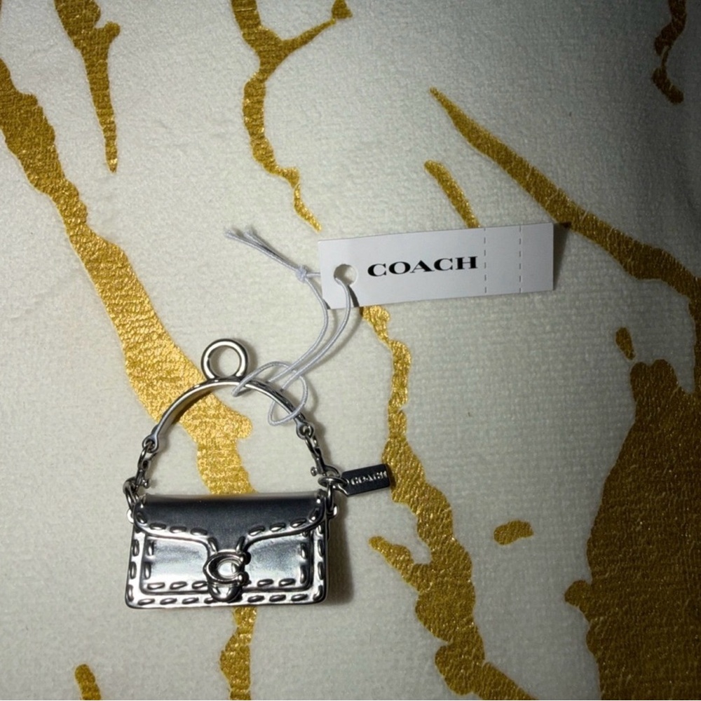 Coach Silver Tabby Charm
